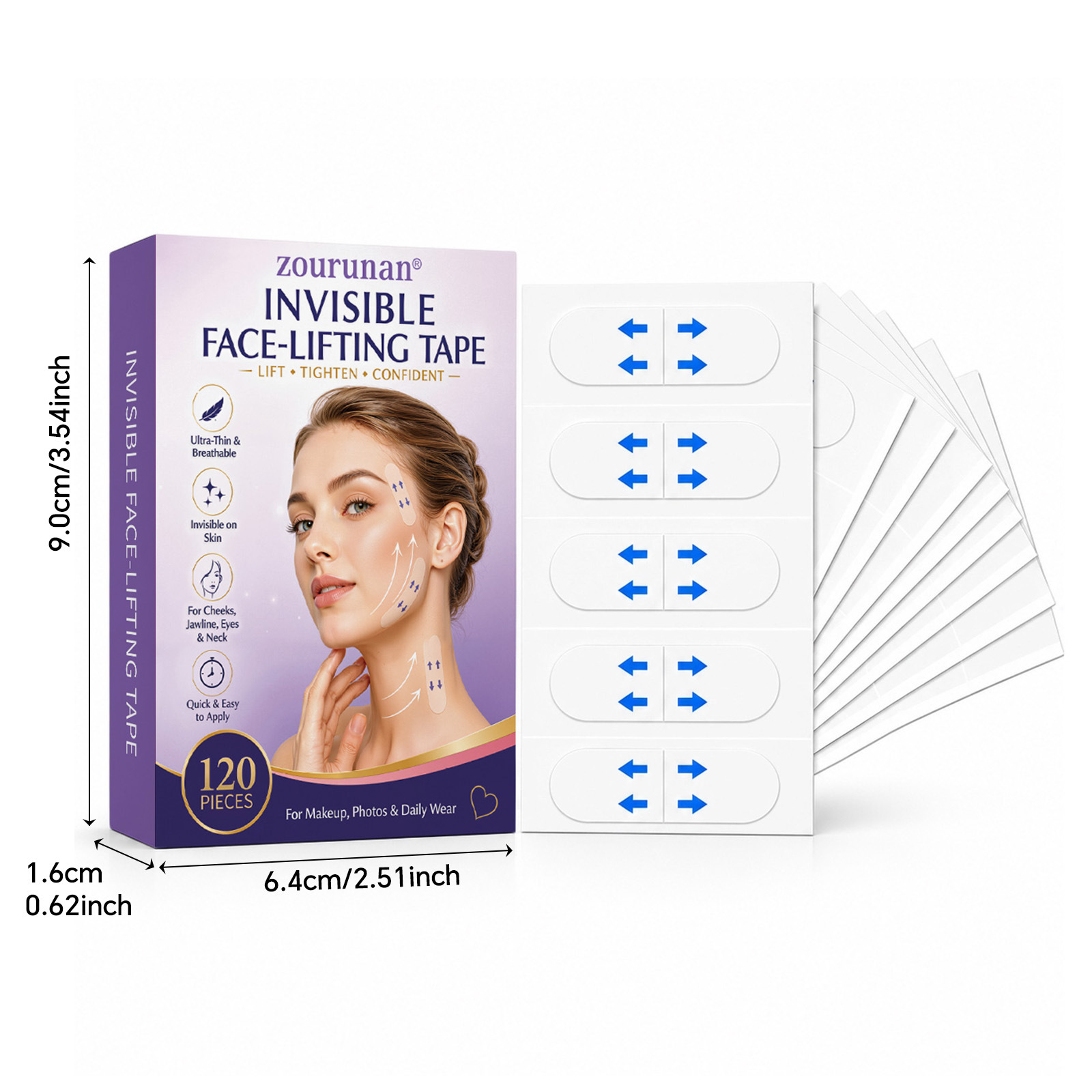 Характеристики Zorunan Invisible Face-Lifting Tape